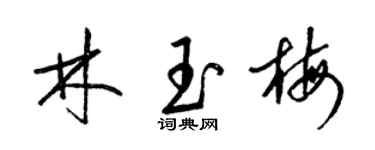 梁錦英林玉梅草書個性簽名怎么寫