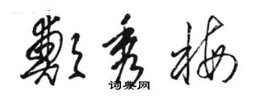駱恆光鄭秀梅草書個性簽名怎么寫
