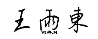 王正良王雨東行書個性簽名怎么寫