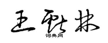曾慶福王獻林草書個性簽名怎么寫