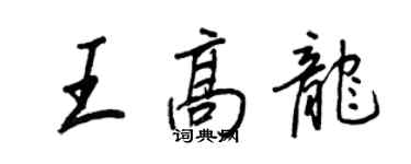 王正良王高龍行書個性簽名怎么寫