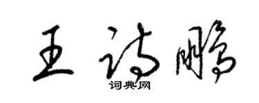 梁錦英王詩鵬草書個性簽名怎么寫