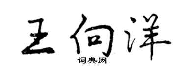 曾慶福王向洋行書個性簽名怎么寫