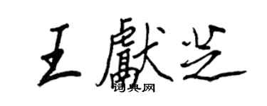 王正良王獻芝行書個性簽名怎么寫