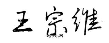 曾慶福王宗維行書個性簽名怎么寫