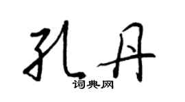 王正良孔丹行書個性簽名怎么寫