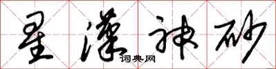 朱錫榮星漢神砂草書怎么寫