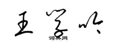 梁錦英王學吟草書個性簽名怎么寫