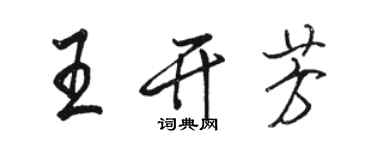 駱恆光王開芳行書個性簽名怎么寫