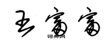 朱錫榮王富富草書個性簽名怎么寫