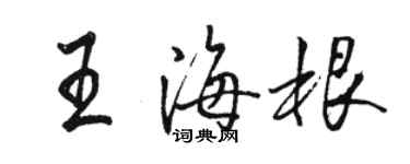 駱恆光王海根行書個性簽名怎么寫