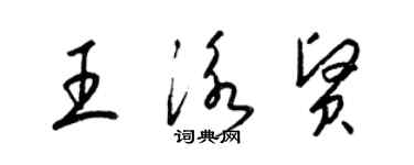 梁錦英王泳賢草書個性簽名怎么寫