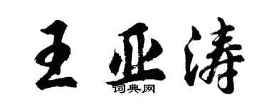 胡問遂王亞濤行書個性簽名怎么寫