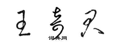 駱恆光王奇君草書個性簽名怎么寫