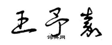 曾慶福王予嘉草書個性簽名怎么寫