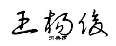 曾慶福王楊俊草書個性簽名怎么寫