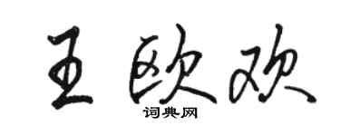駱恆光王歐歡行書個性簽名怎么寫