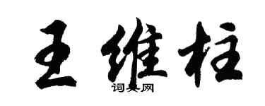 胡問遂王維柱行書個性簽名怎么寫