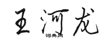 駱恆光王河龍行書個性簽名怎么寫