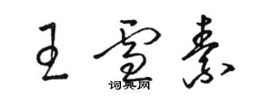 駱恆光王雪素草書個性簽名怎么寫