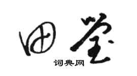 駱恆光田瑩草書個性簽名怎么寫