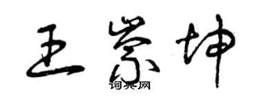 曾慶福王崇坤草書個性簽名怎么寫