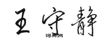 駱恆光王守靜行書個性簽名怎么寫