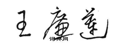 駱恆光王廉蓮草書個性簽名怎么寫