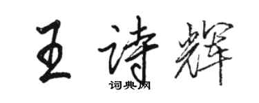 駱恆光王詩輝行書個性簽名怎么寫