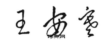 駱恆光王安寒草書個性簽名怎么寫