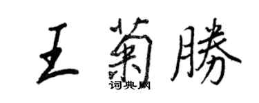 王正良王菊勝行書個性簽名怎么寫