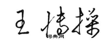 駱恆光王博操草書個性簽名怎么寫