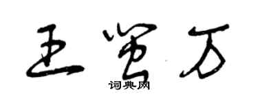 曾慶福王閩萬草書個性簽名怎么寫