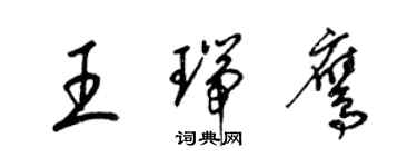 梁錦英王瑞鷹草書個性簽名怎么寫