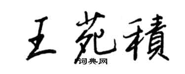 王正良王苑積行書個性簽名怎么寫