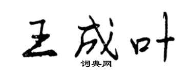 曾慶福王成葉行書個性簽名怎么寫