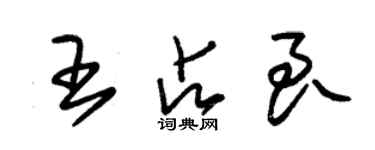 朱錫榮王占良草書個性簽名怎么寫