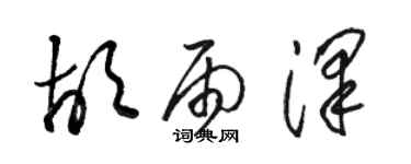 駱恆光胡雨澤草書個性簽名怎么寫