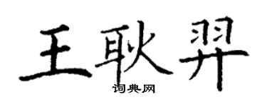 丁謙王耿羿楷書個性簽名怎么寫