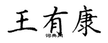 丁謙王有康楷書個性簽名怎么寫
