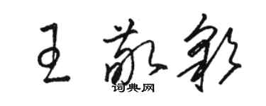 駱恆光王敬彩草書個性簽名怎么寫