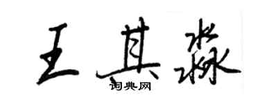 王正良王其淼行書個性簽名怎么寫