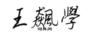 王正良王飈學行書個性簽名怎么寫