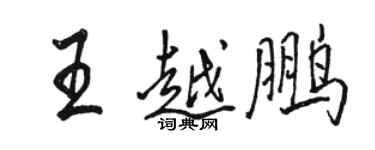 駱恆光王越鵬行書個性簽名怎么寫
