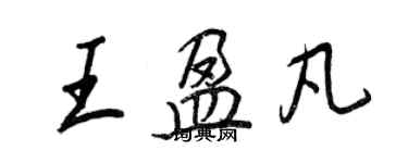 王正良王盈凡行書個性簽名怎么寫