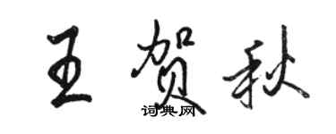 駱恆光王賀秋行書個性簽名怎么寫