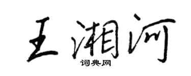 王正良王湘河行書個性簽名怎么寫