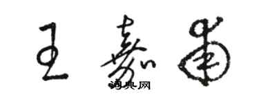 駱恆光王嘉甫草書個性簽名怎么寫