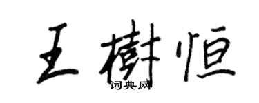 王正良王樹恆行書個性簽名怎么寫