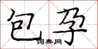 龐中華包孕楷書怎么寫